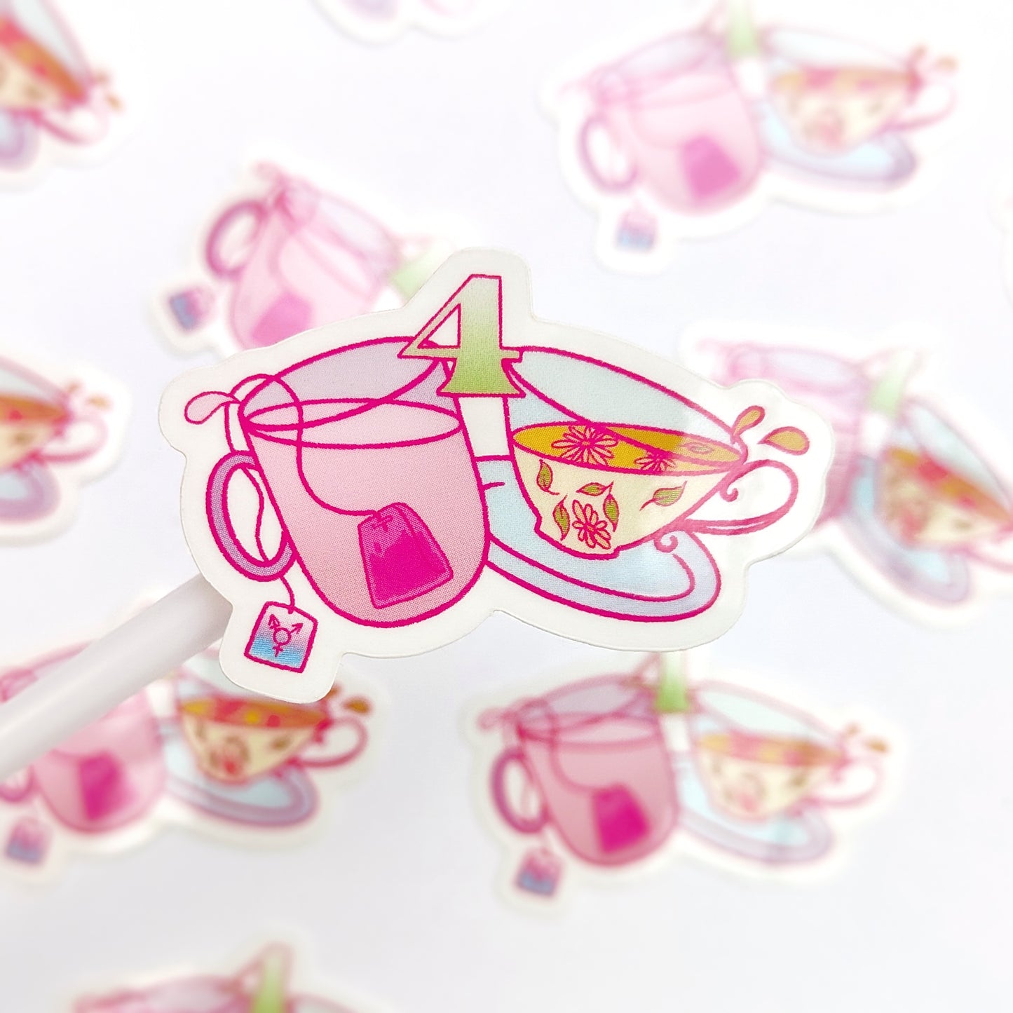 Trans Tea - T4T - Subtle LGBT Clear Sticker