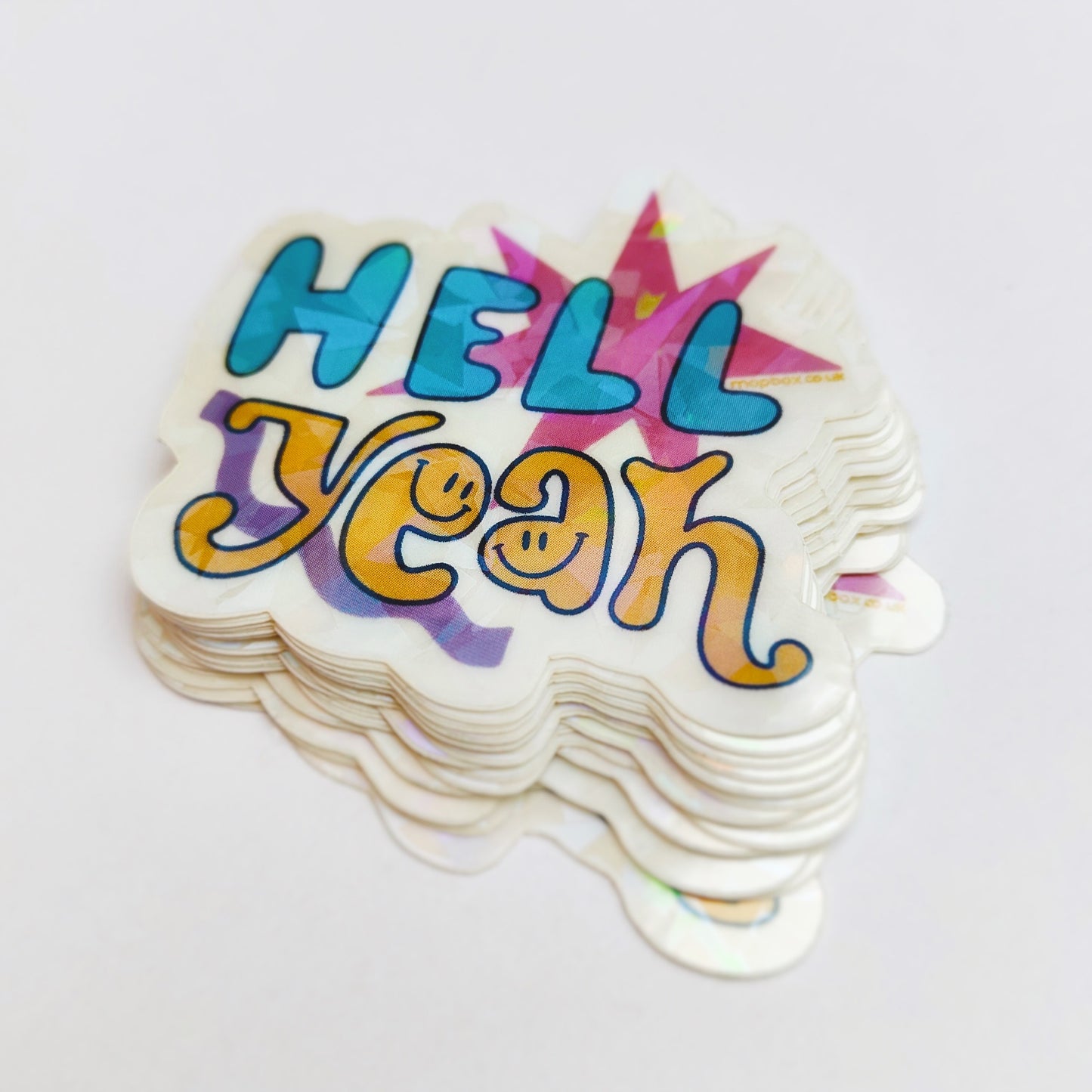 HELL YEAH Clear Crackle Sticker