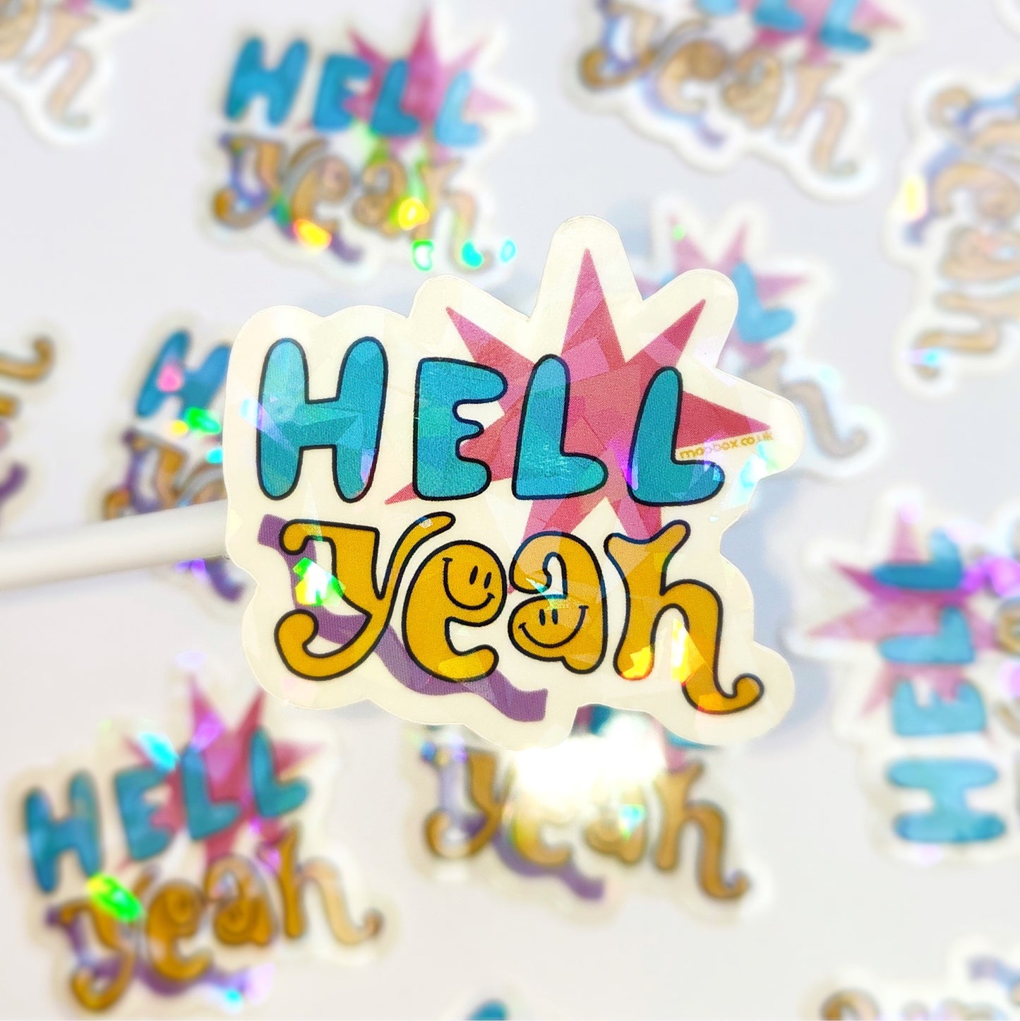 HELL YEAH Clear Crackle Sticker