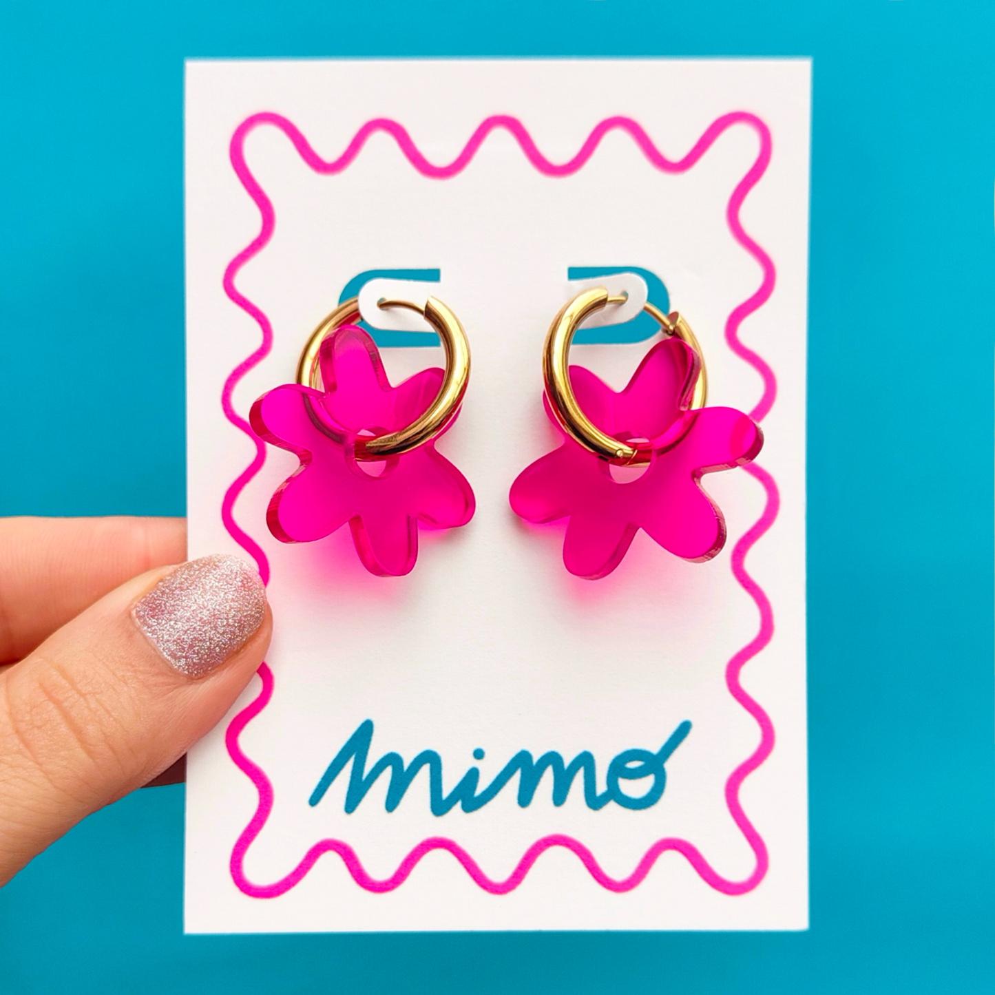 Flower Hoops - Raspberry Jelly - Everyday Earrings