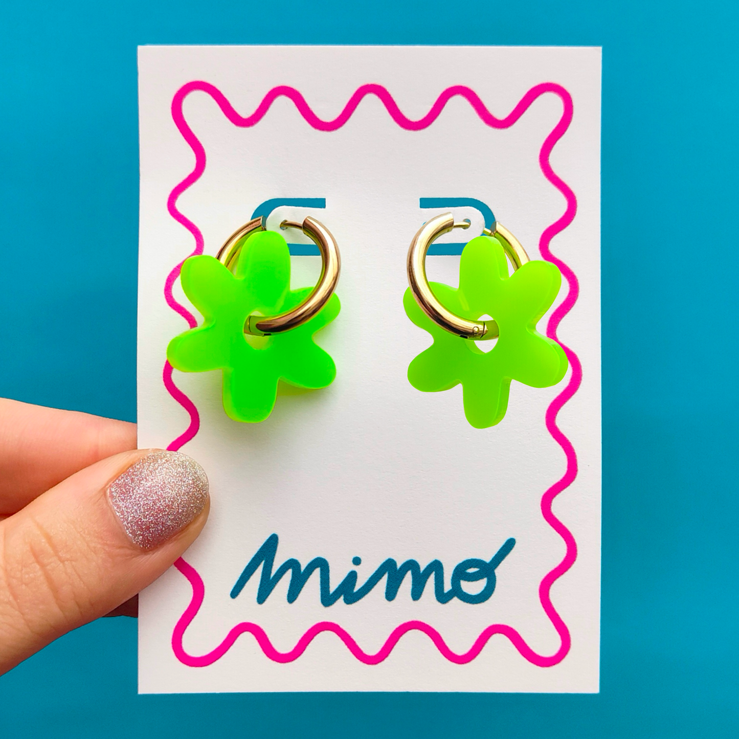 Flower Hoops - Slime Time - Everyday Earrings