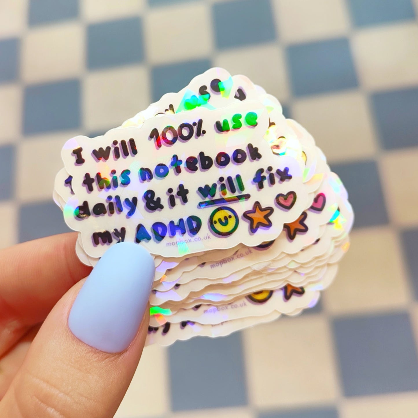 ADHD Notebook Optimist - Vinyl Sticker (Crackle Clear)