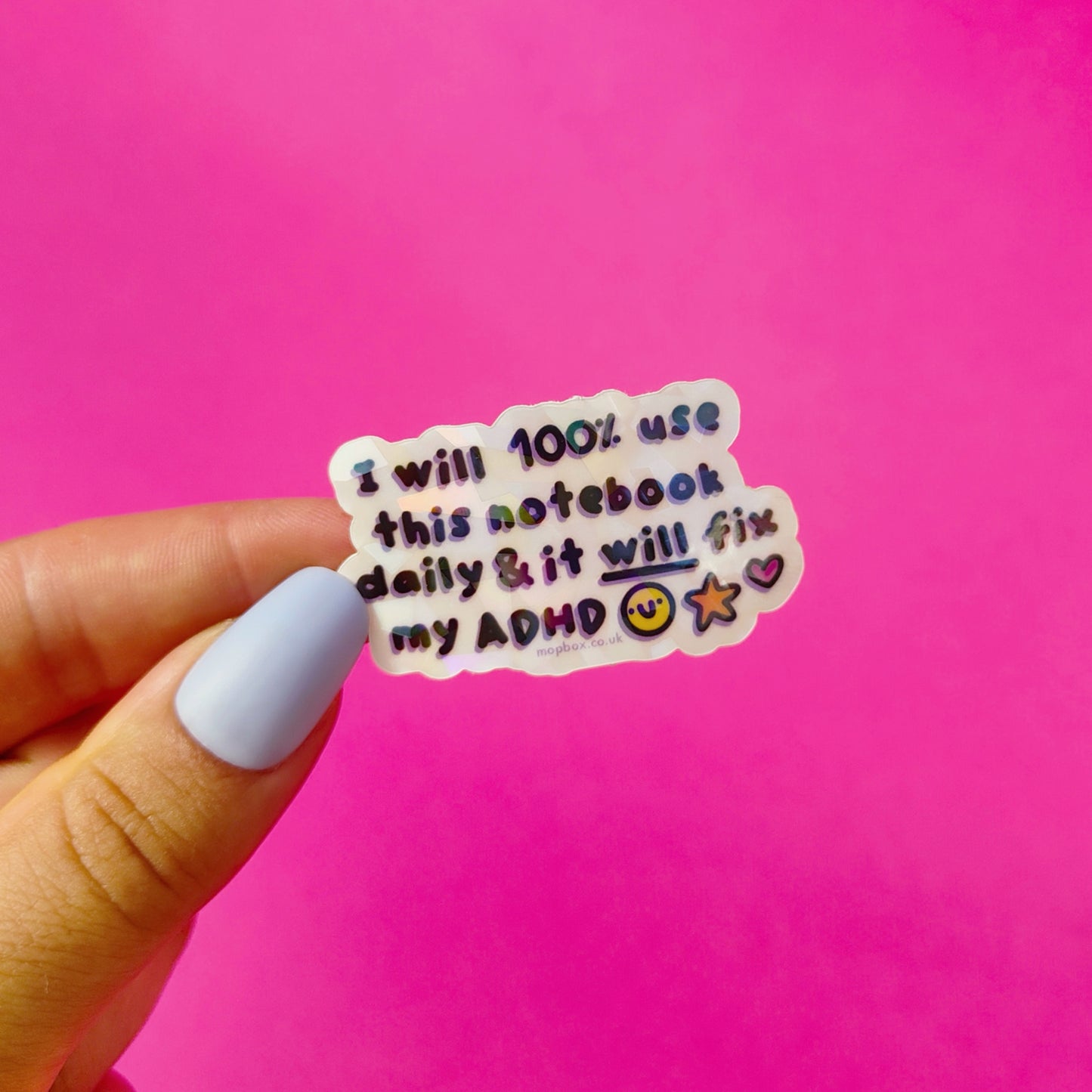 ADHD Notebook Optimist - Vinyl Sticker (Crackle Clear)