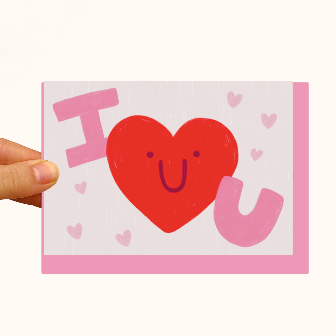 I Love You - Happy Heart - Pearlescent Love Card