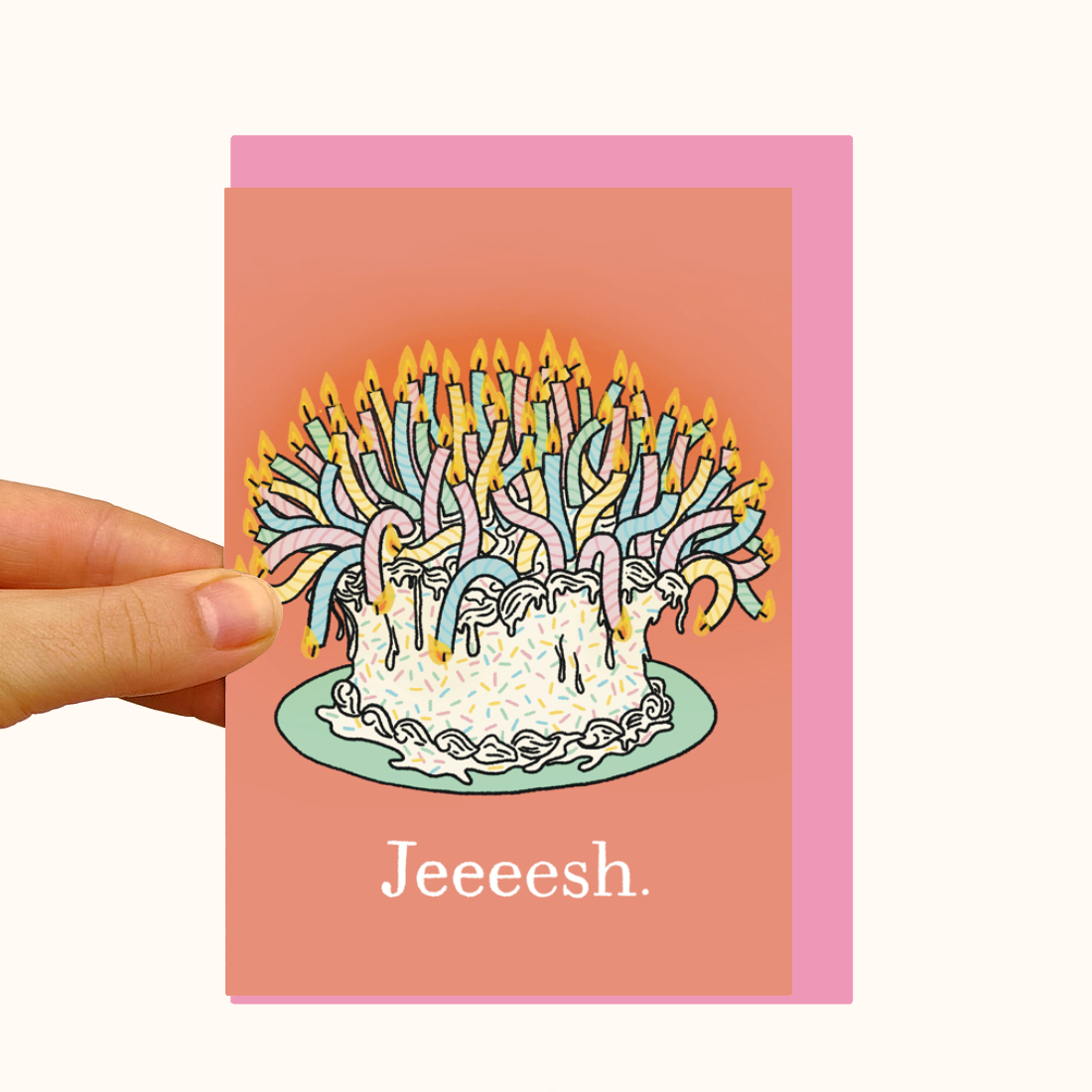Jeesh Funny Cake - Pearlescent Birthday Card