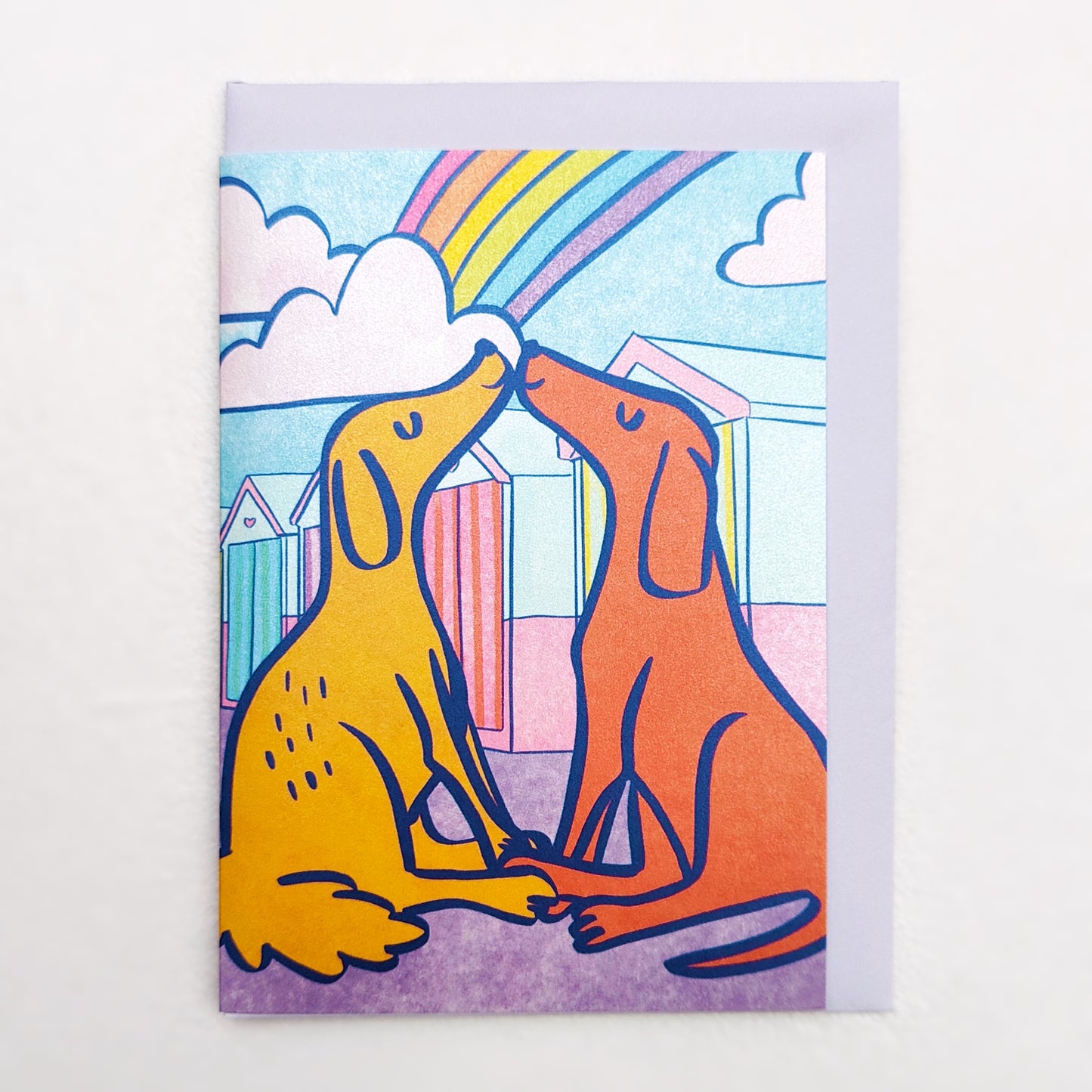 Puppy Love Brighton Seafront Valentines Day Greetings Card