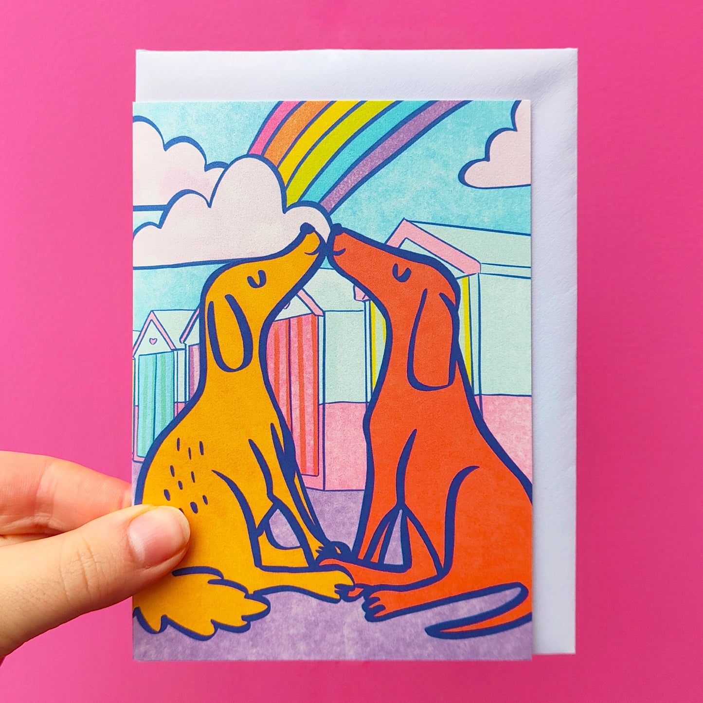 Puppy Love Brighton Seafront Valentines Day Greetings Card