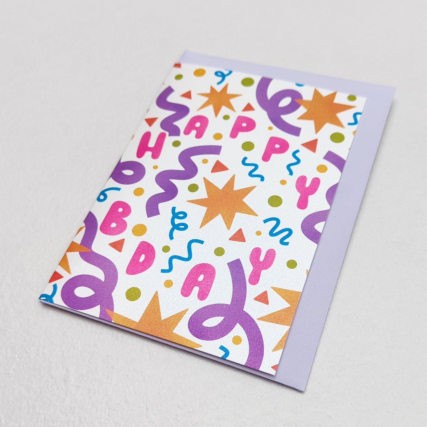 Happy Bday Colourful Shapes Birthday Greetings Card