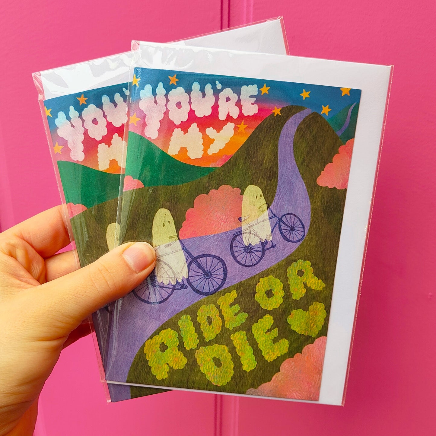 Ride or Die - Ghosts on Bikes- Pearlescent Love Card