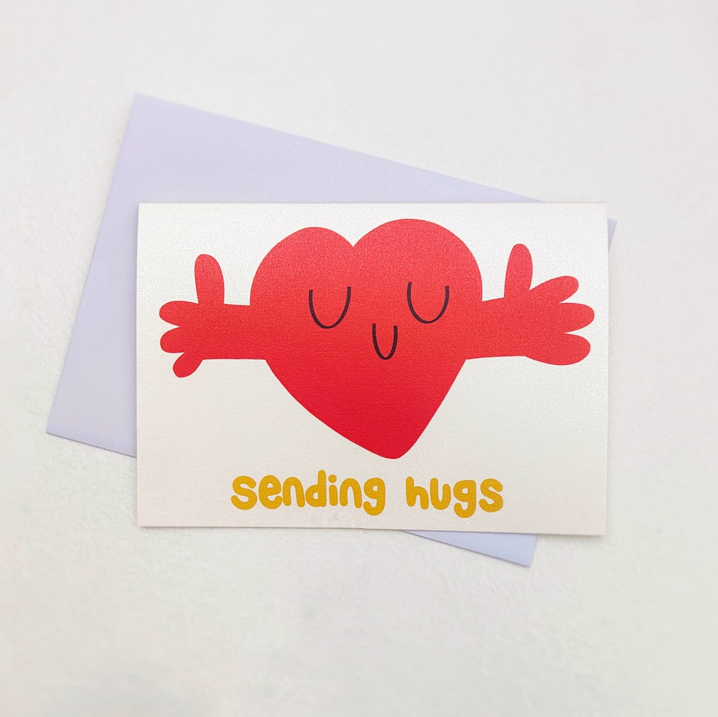 Sending Hugs Happy Heart Greetings Card