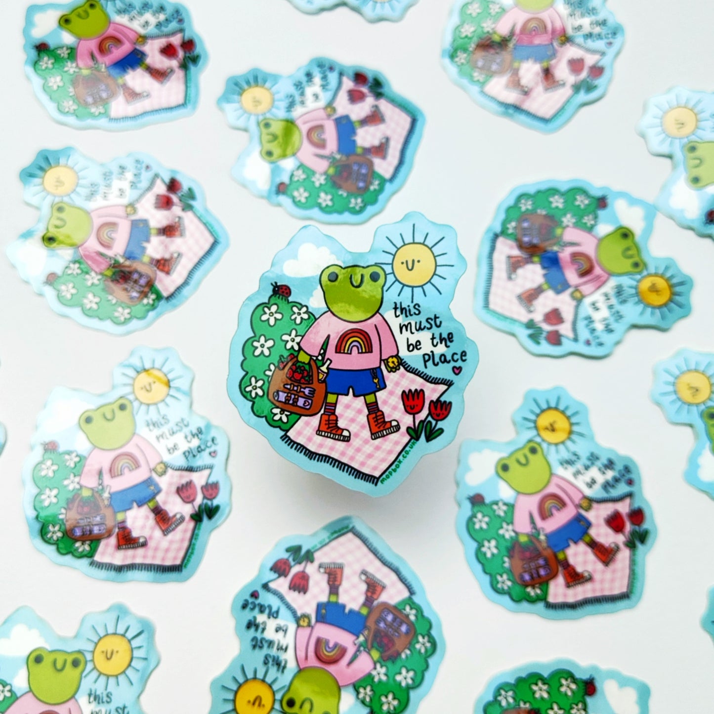 This Must Be the Place Frog Picnic - Vinyl Sticker