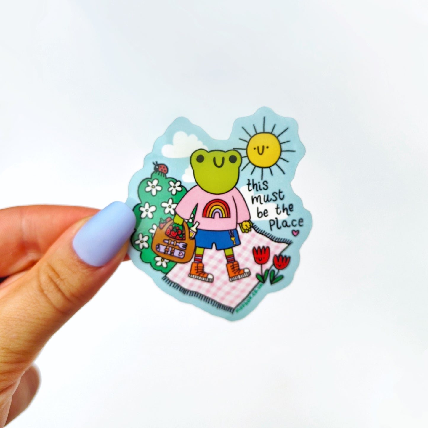 This Must Be the Place Frog Picnic - Vinyl Sticker