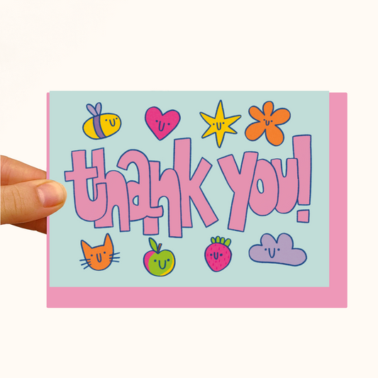 Thank You Cute Doodles Greeting Card