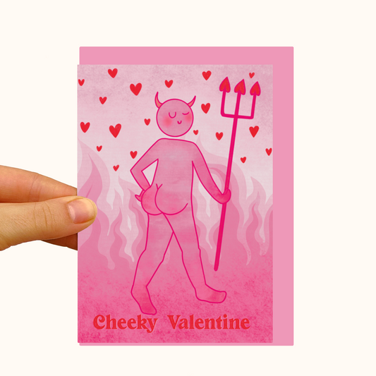 Cheeky Devil Valentine - Pearlescent Valentines Day Card